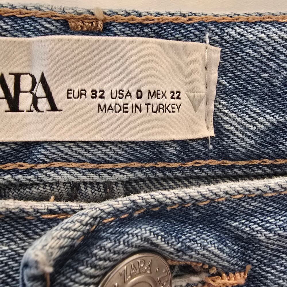 Zara Patchwork Straight Leg Distressed Jeans - image 3